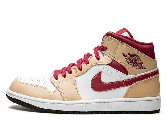 Air Jordan 1 Mid Beige White Red - pickUP