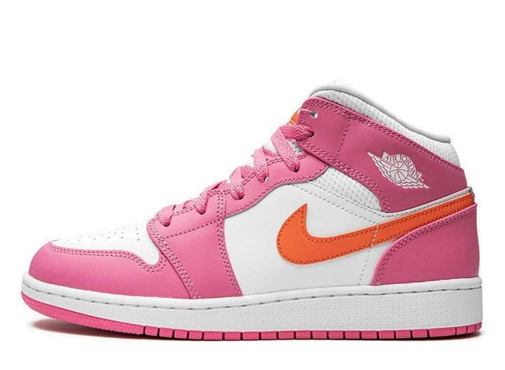 Air Jordan 1 Mid Pinksicle Safety Orange (GS) - pickUP