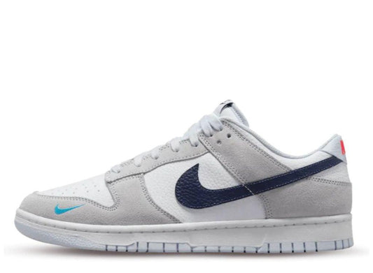 Nike Dunk Low White Grey Navy Aqua Mini Swoosh - pickUP