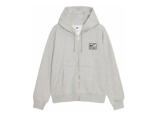 Stussy x Nike Fleece Zip Hoodie (SS24) Grey Heather - pickUP