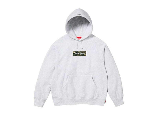 Supreme Box Logo Hooded Sweatshirt Ash Grey - pickUP