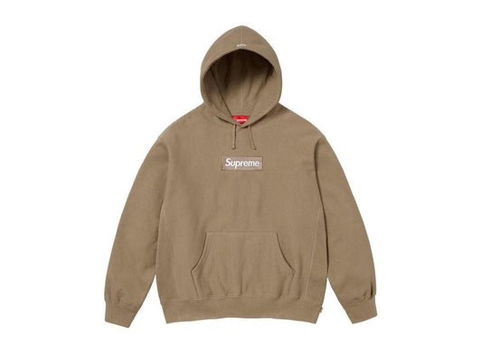 Supreme Box Logo Hooded Sweatshirt Dark Sand - pickUP