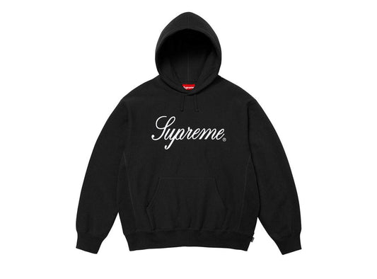 Supreme Embroidered Script Hooded Sweatshirt Black - pickUP