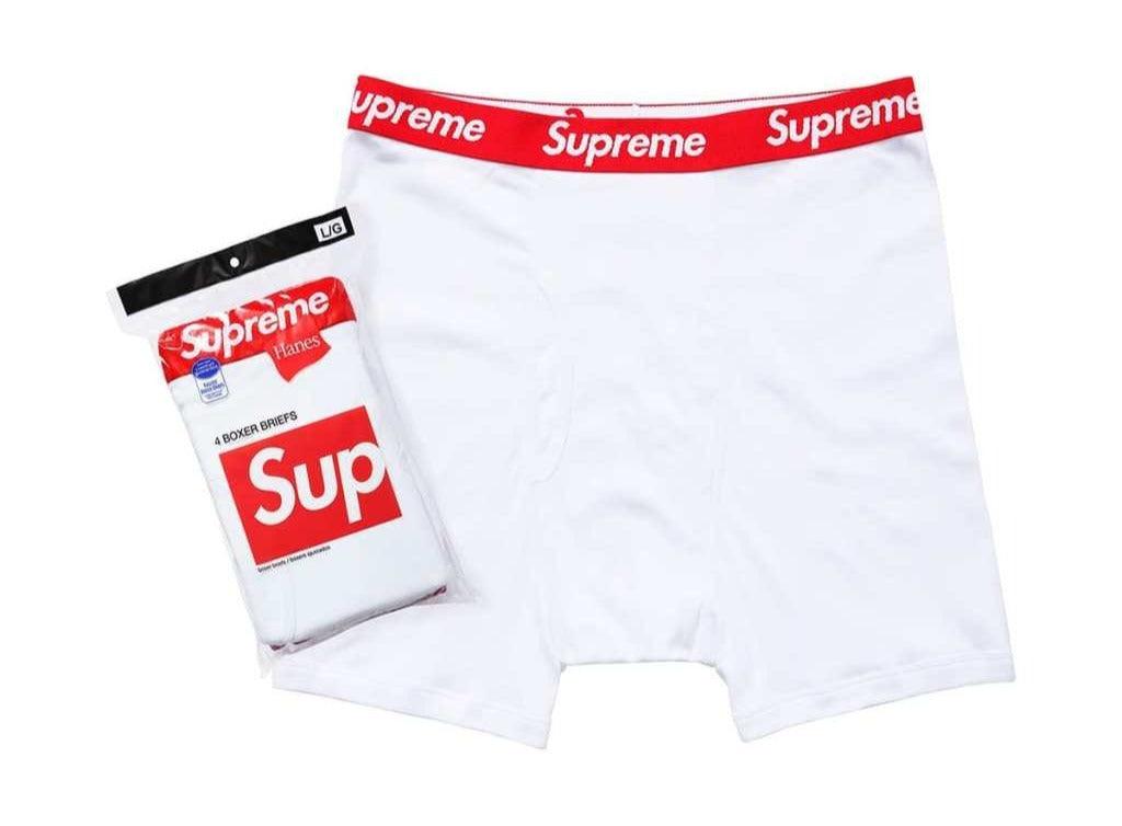 Supreme Hanes Boxerky Bílé (4ks) - pickUP