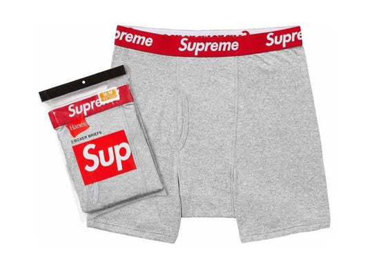 Supreme Hanes Boxerky Heather Grey (2ks) - pickUP