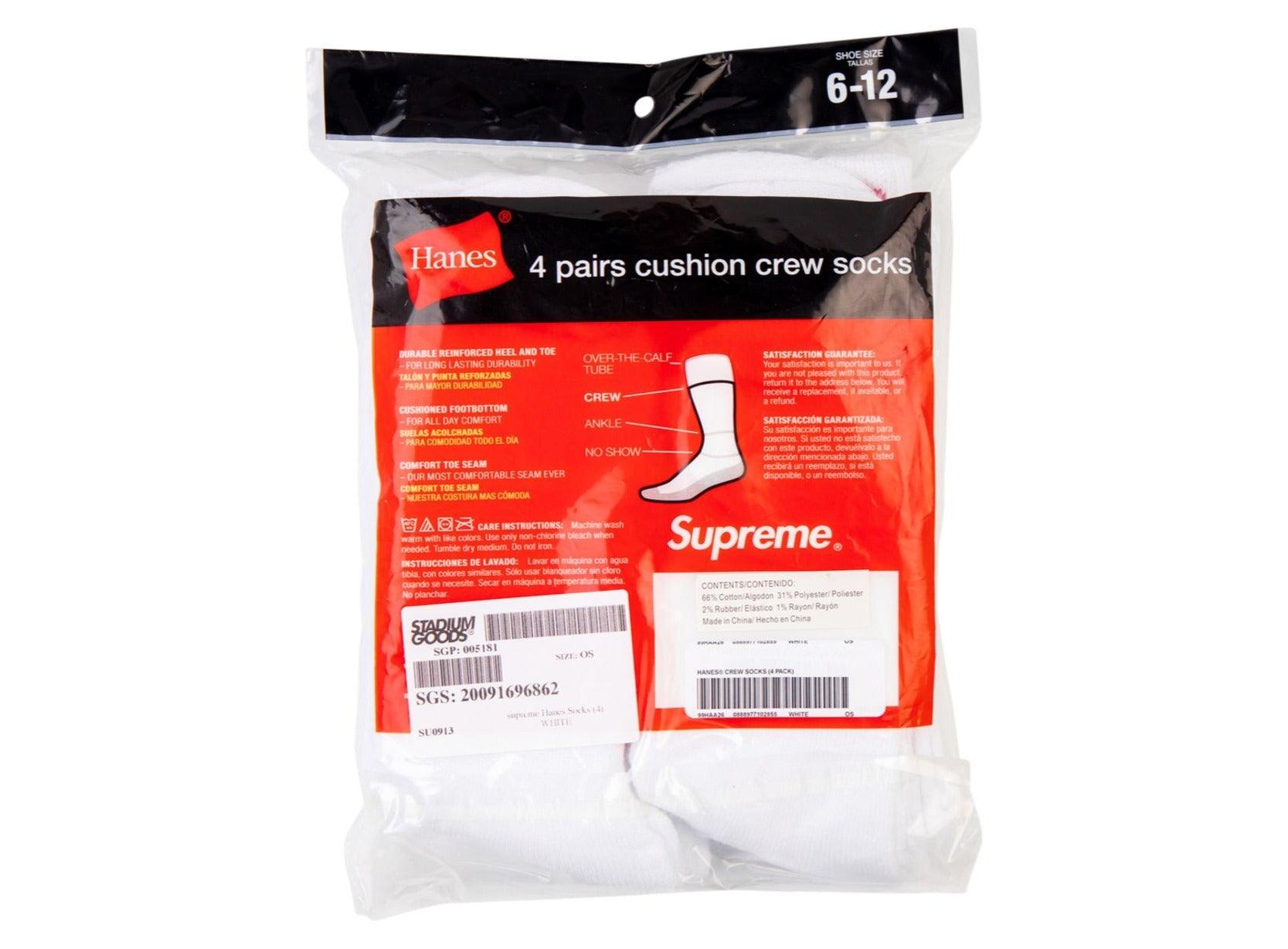 Supreme Hanes Crew Socks (4 Pack) - pickUP