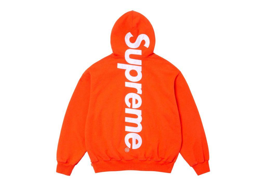 Supreme Satin Applique Hooded Sweatshirt (FW24) Bright Orange - pickUP