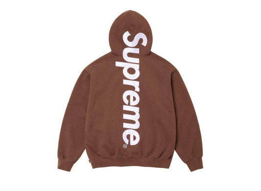 Supreme Satin Applique Hooded Sweatshirt (FW24) Brown - pickUP