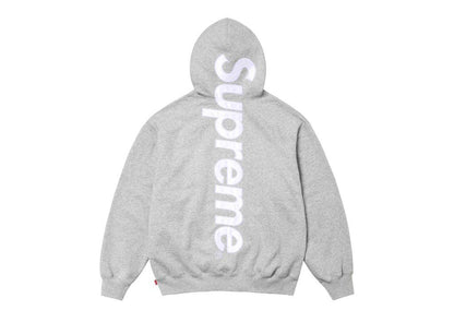 Supreme Satin Applique Hooded Sweatshirt (FW24) Heather Grey - pickUP