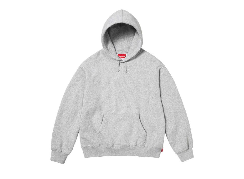 Supreme Satin Applique Hooded Sweatshirt (FW24) Heather Grey - pickUP